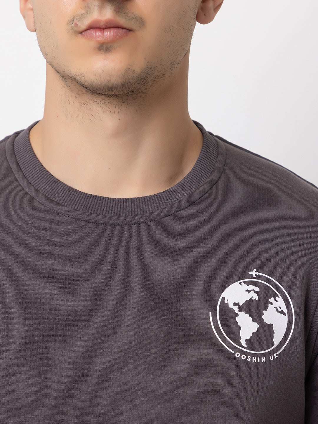 Ooshin Uk | Regular Fit | Round Neck | Printed Sweatshirt For Men