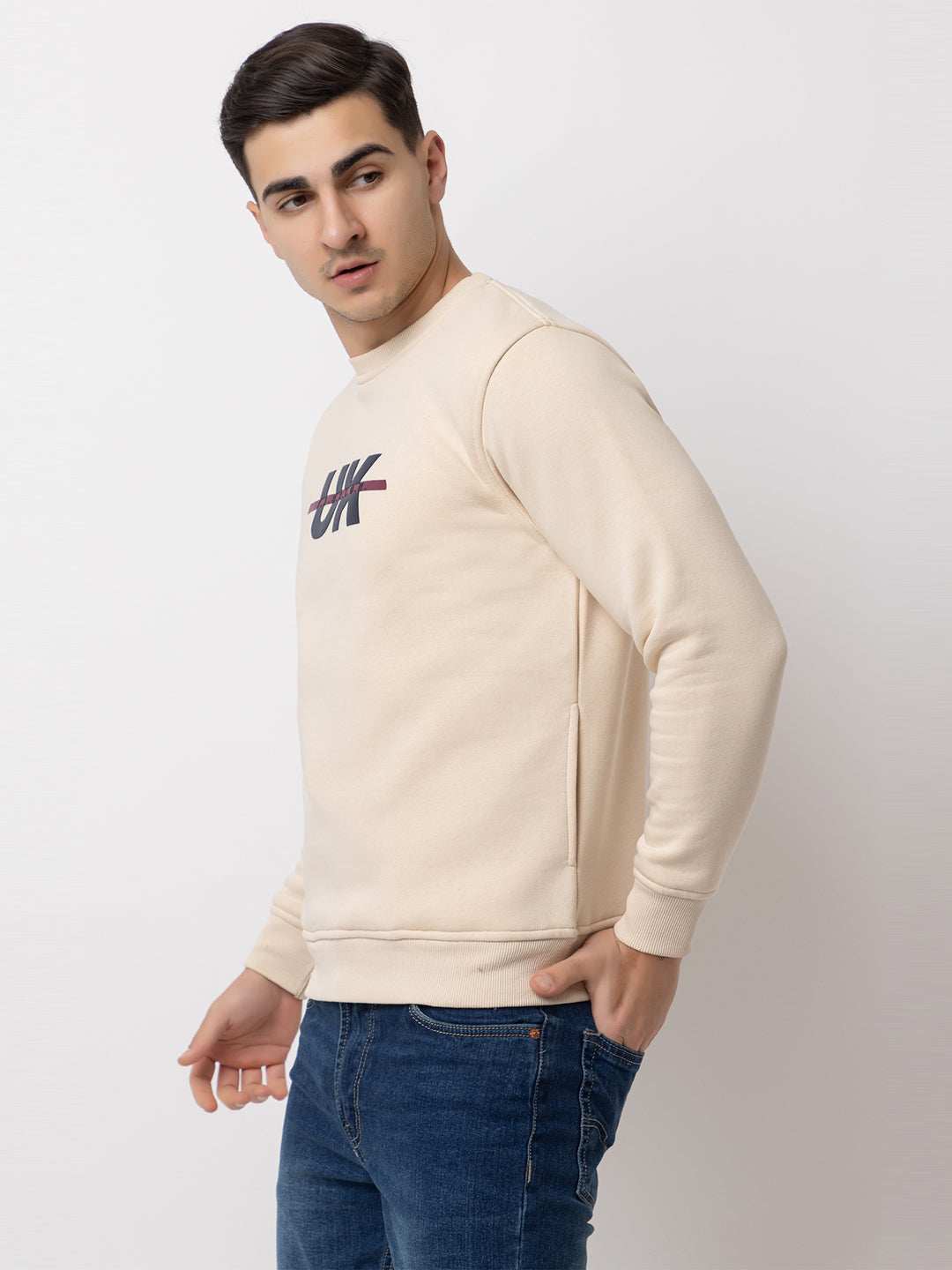 Ooshin Uk | Regular Fit | Round Neck | Printed Sweatshirt For Men