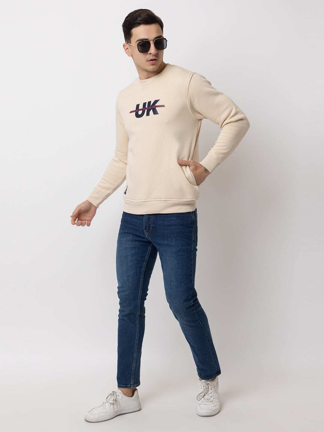 Ooshin Uk | Regular Fit | Round Neck | Printed Sweatshirt For Men