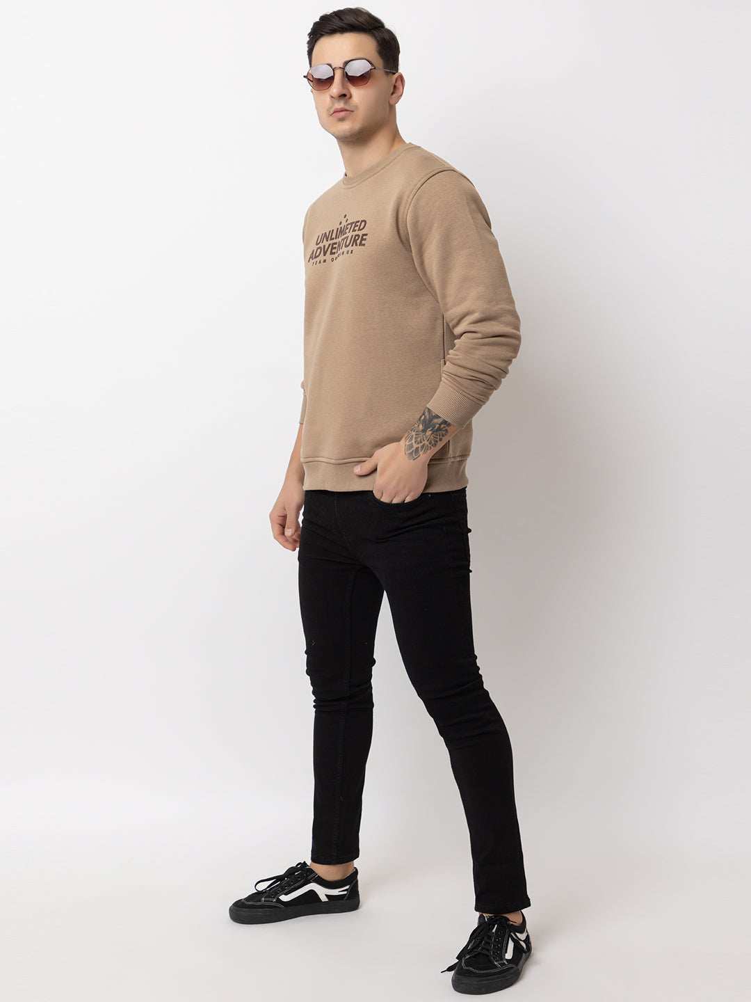 Ooshin Uk | Regular Fit | Round Neck | Printed Sweatshirt For Men