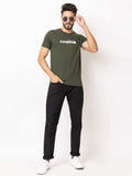 Lexon | Pc Cotton | Round Neck | Half Sleeve | T-shirt For Men (Olive)