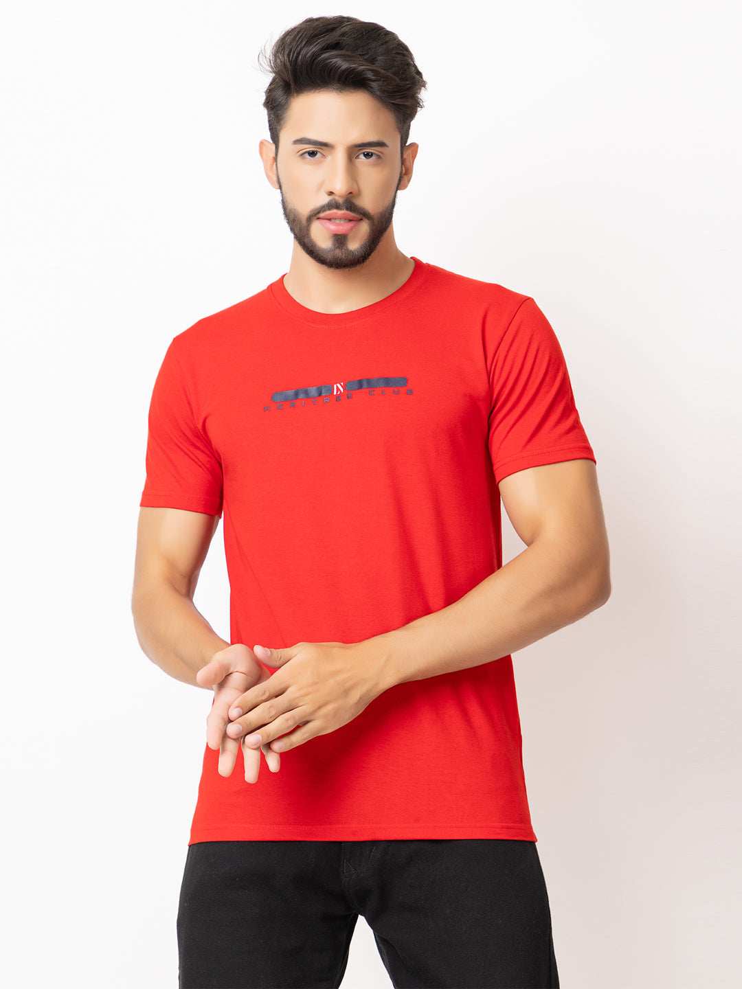 Lexon | Pc Cotton | Round Neck | Half Sleeve | T-shirt For Men (Red)