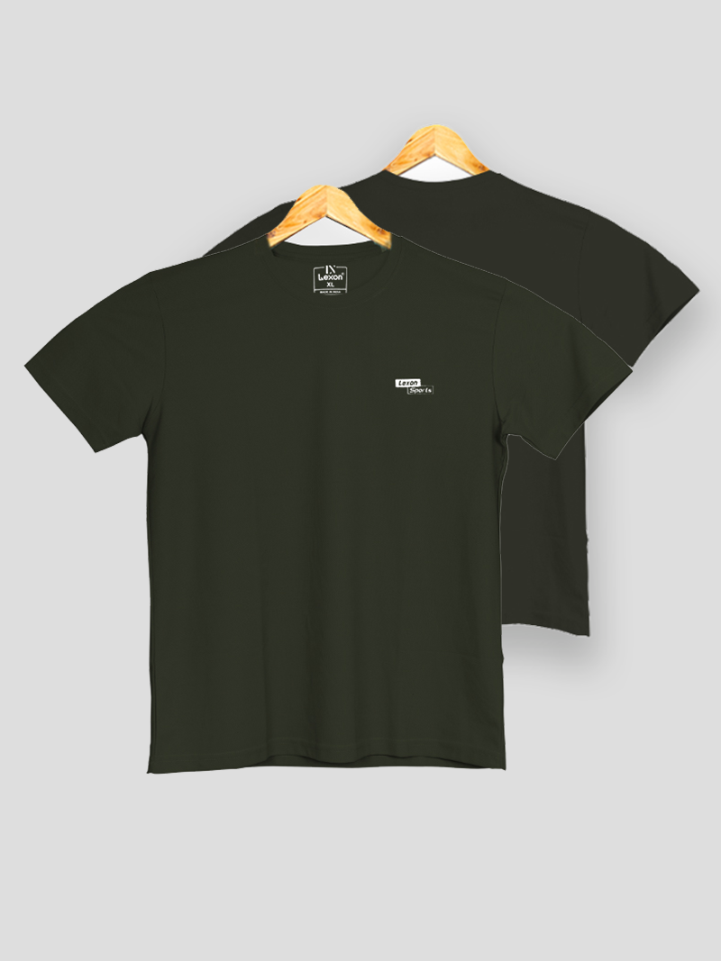 Lexon | Sap Matty | Round Neck | Half Sleeve | T-shirt for Men (Olive)