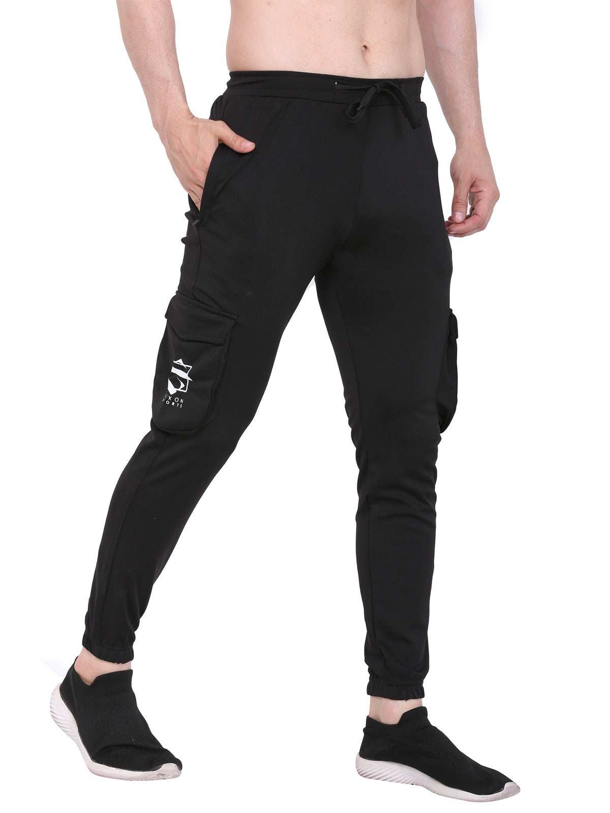 Lexon | Lycra Stretchable | Regular Fit | Cargo Pockets | Joggers Track Pant For Men