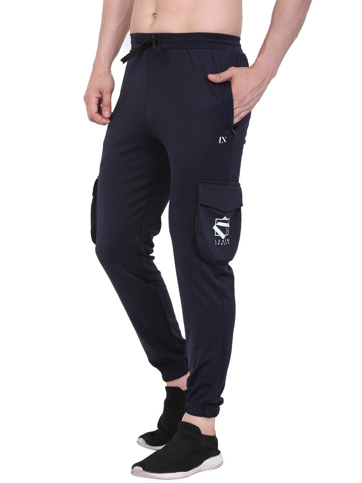 Lexon | Lycra Stretchable | Regular Fit | Cargo Pockets | Joggers Track Pant For Men