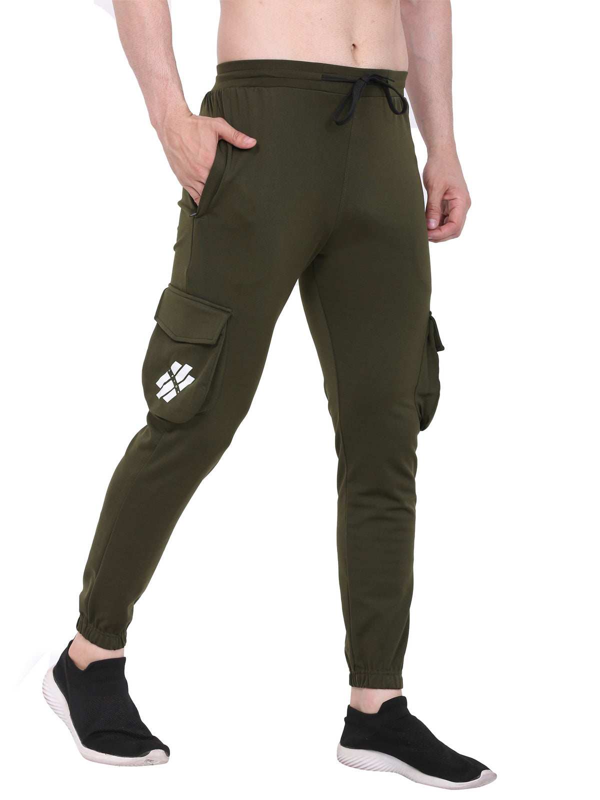 Lexon | Lycra Stretchable | Regular Fit | Cargo Pockets | Joggers Track Pant For Men