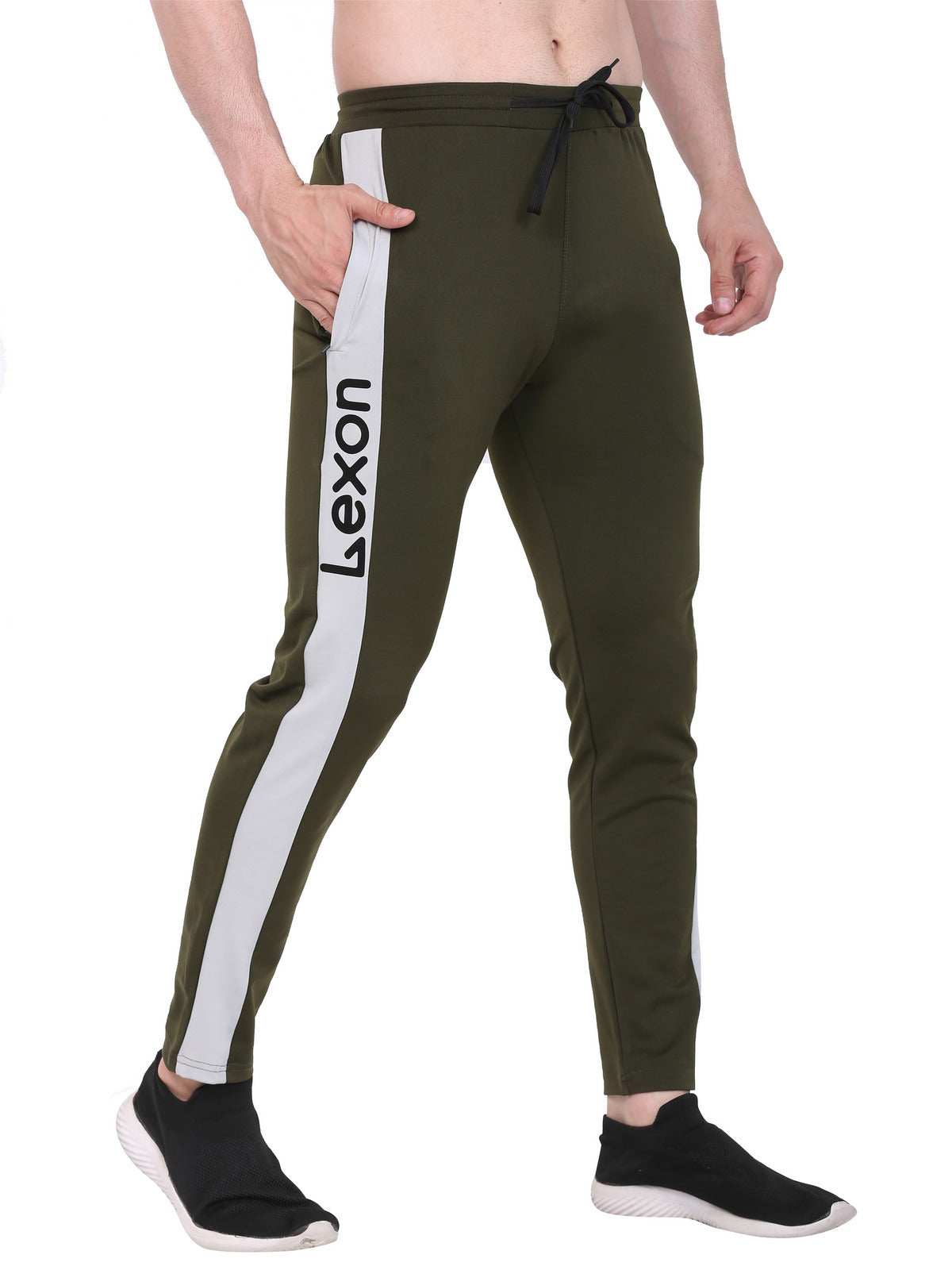 Lexon | Lycra Stretchable | Regular Fit | Stripe | Joggers Track Pant For Men